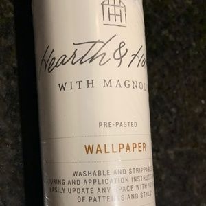 Magnolia hearth and home white plaid wallpaper